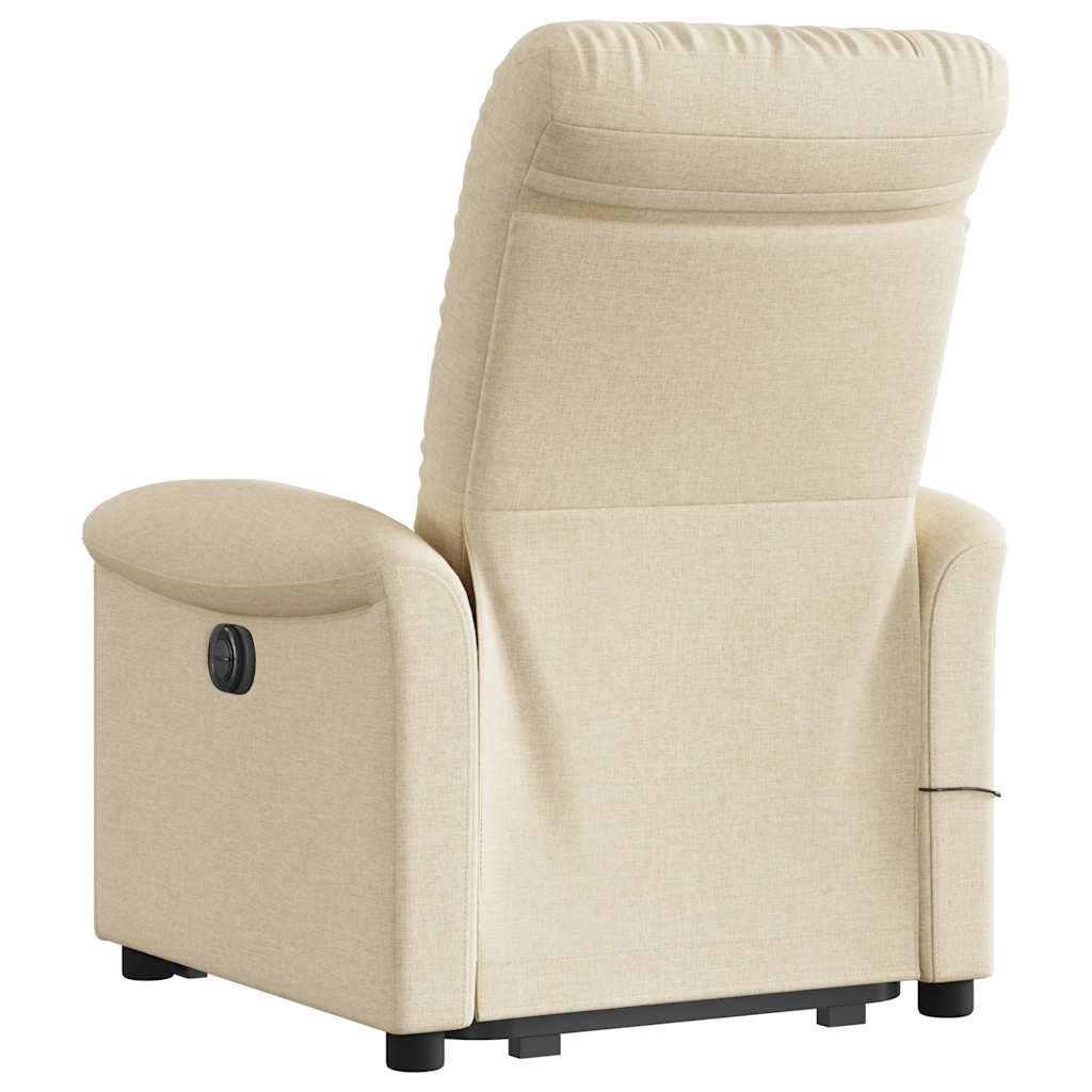 Fauteuil inclinable de massage électrique Crème Tissu