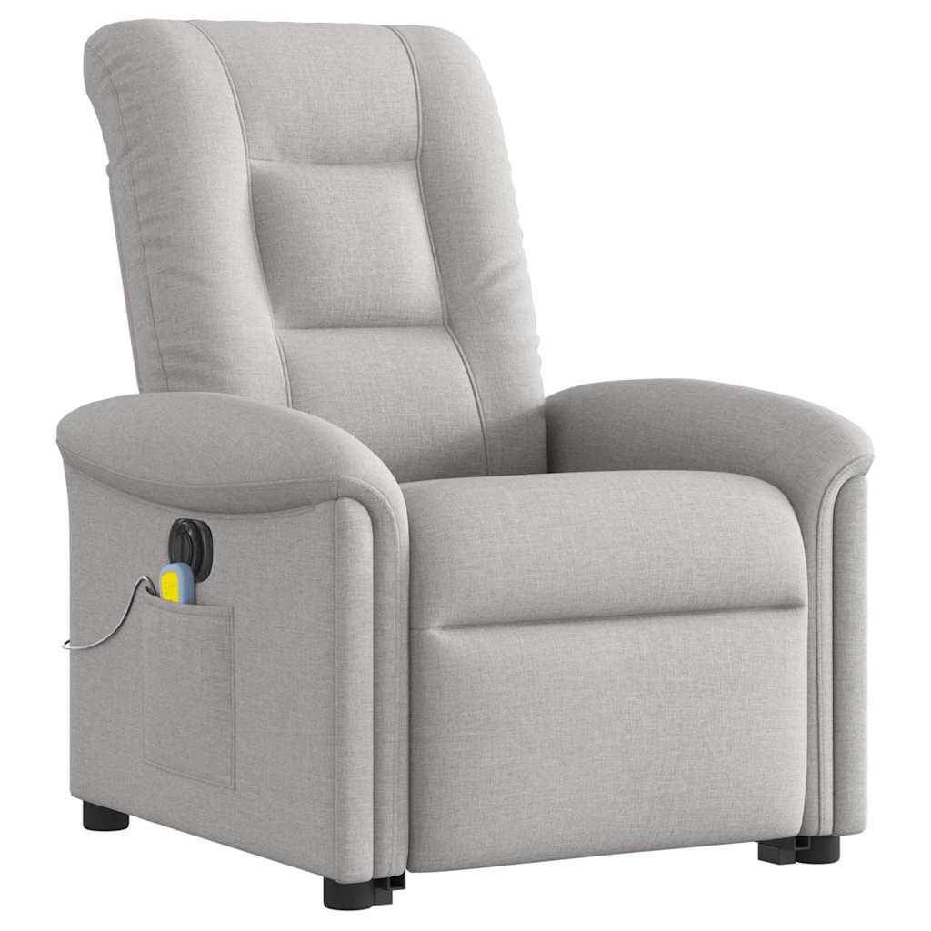 Fauteuil inclinable de massage électrique gris nuage tissu - XIOS