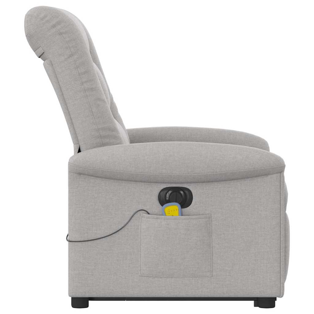 Fauteuil inclinable de massage électrique gris nuage tissu - XIOS