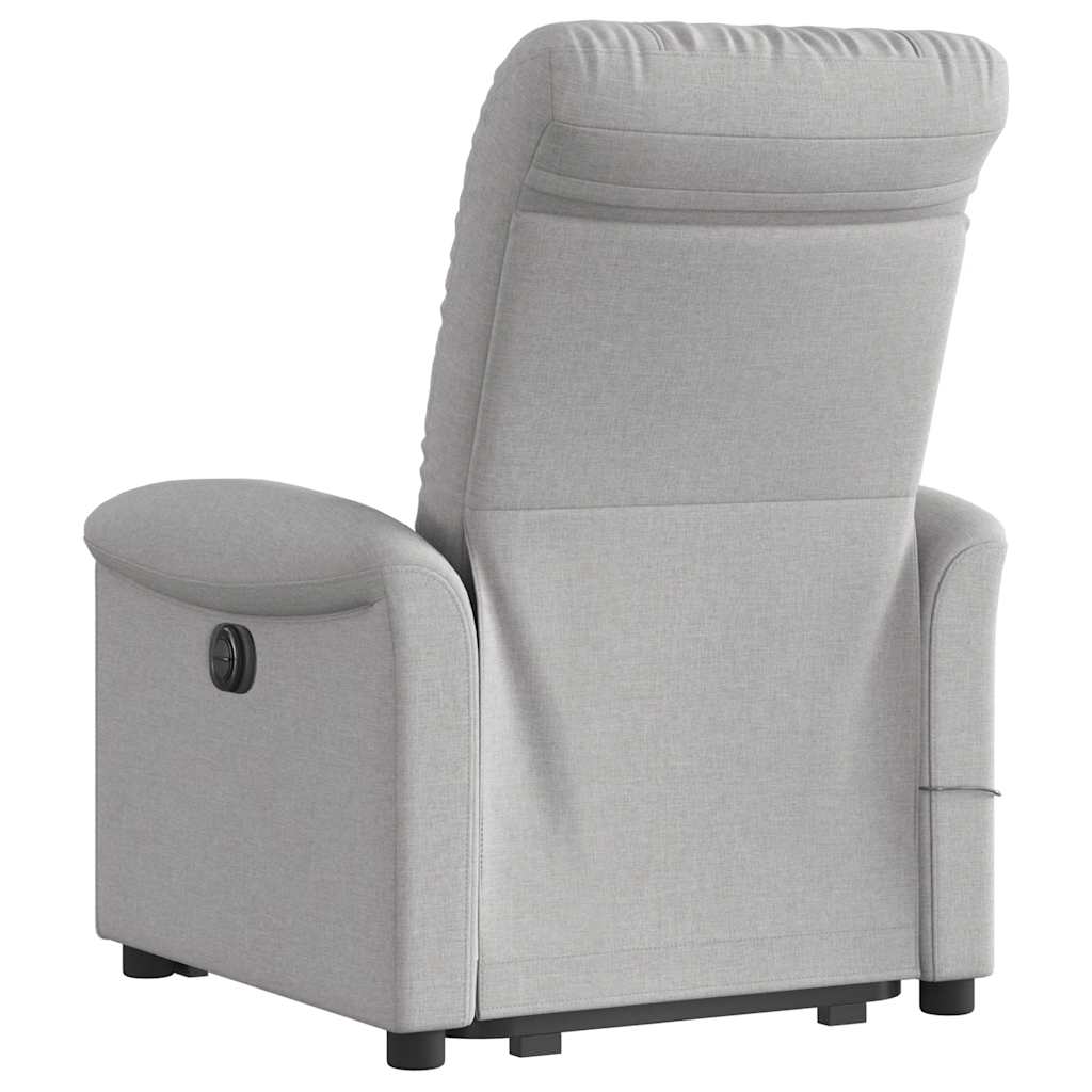 Fauteuil inclinable de massage électrique gris nuage tissu - XIOS