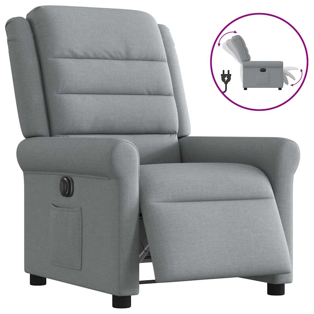Fauteuil inclinable électrique Gris clair Tissu - XIOS