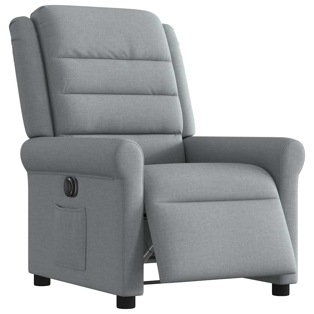 Fauteuil inclinable électrique Gris clair Tissu - XIOS