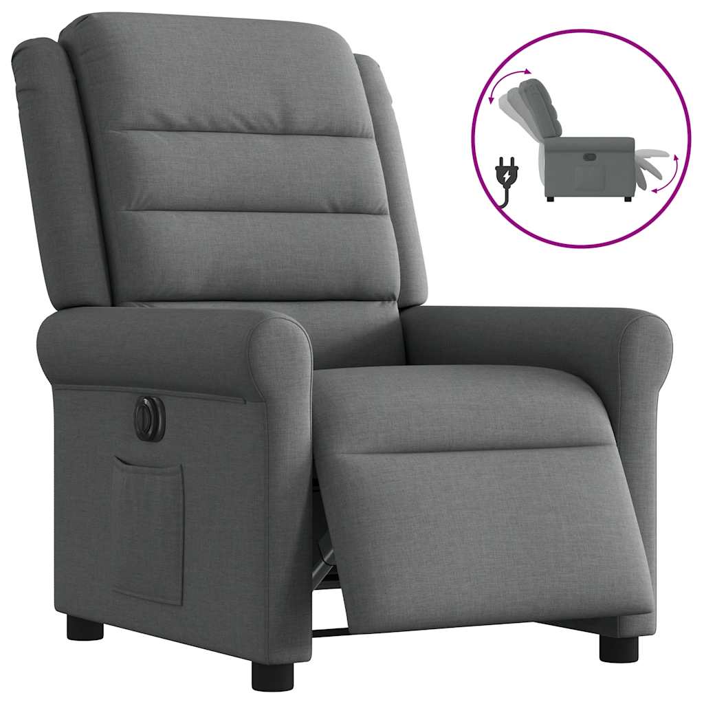 Fauteuil inclinable électrique Gris foncé Tissu - XIOS