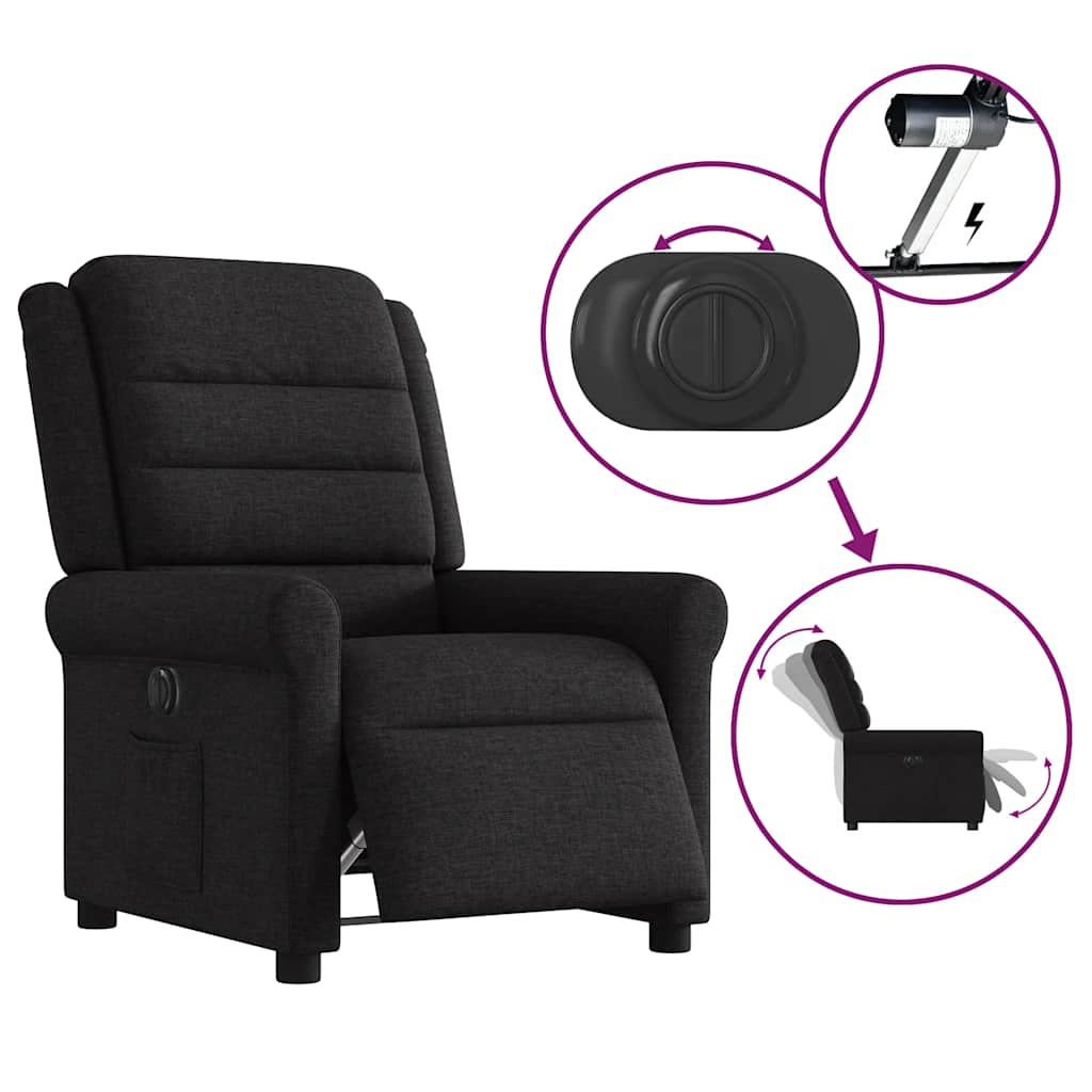 Fauteuil inclinable électrique Noir Tissu - XIOS