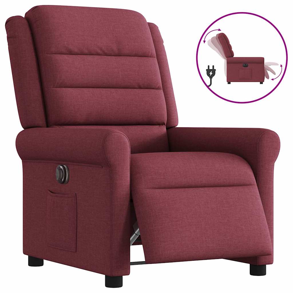 Fauteuil inclinable électrique Rouge bordeaux Tissu - XIOS