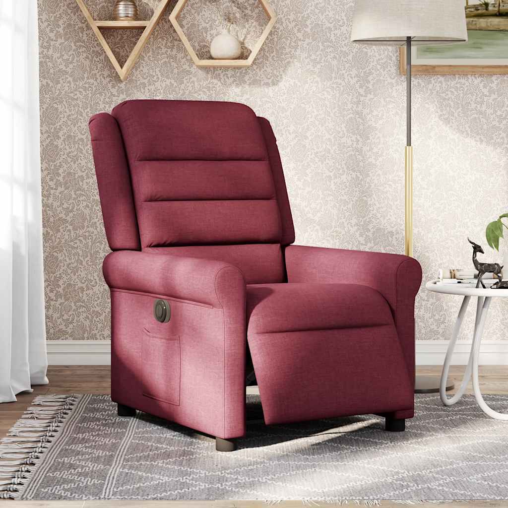 Fauteuil inclinable électrique Rouge bordeaux Tissu - XIOS