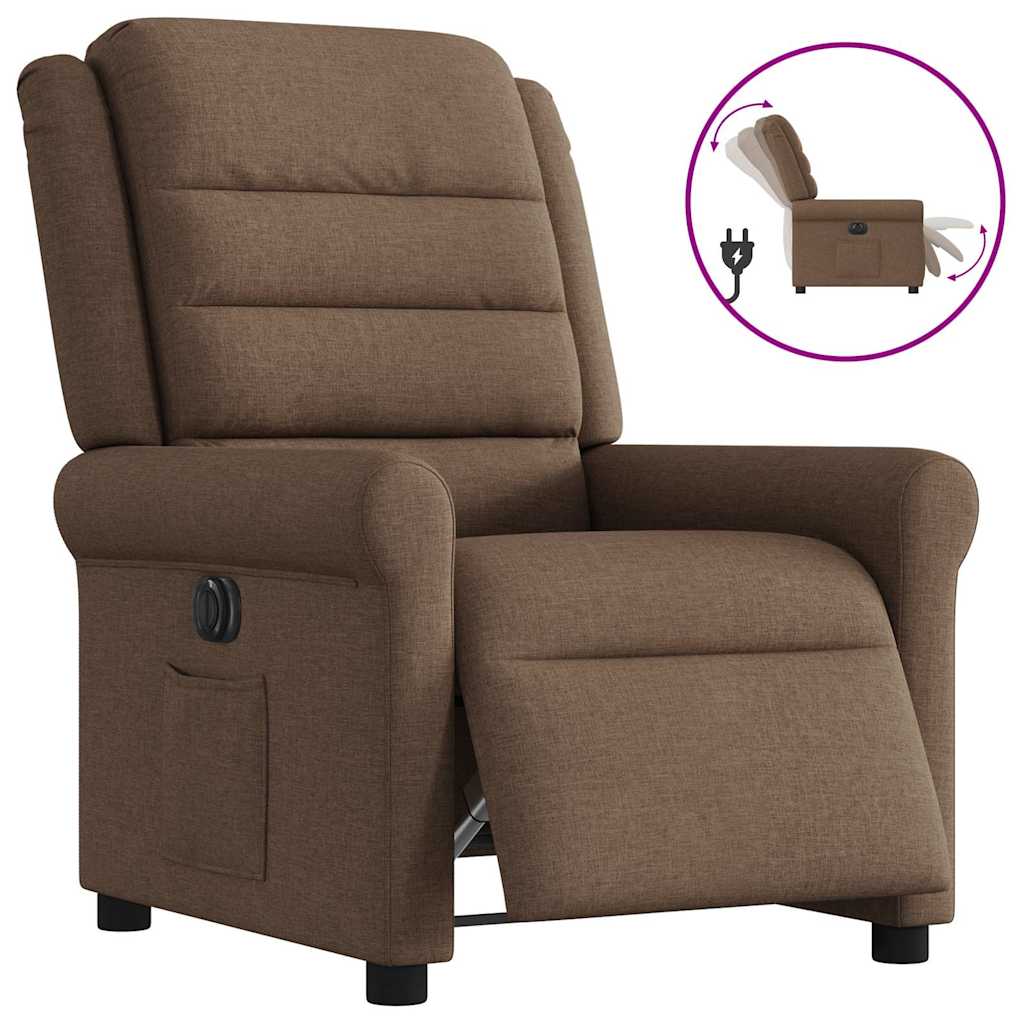 Fauteuil inclinable électrique Marron Tissu - XIOS