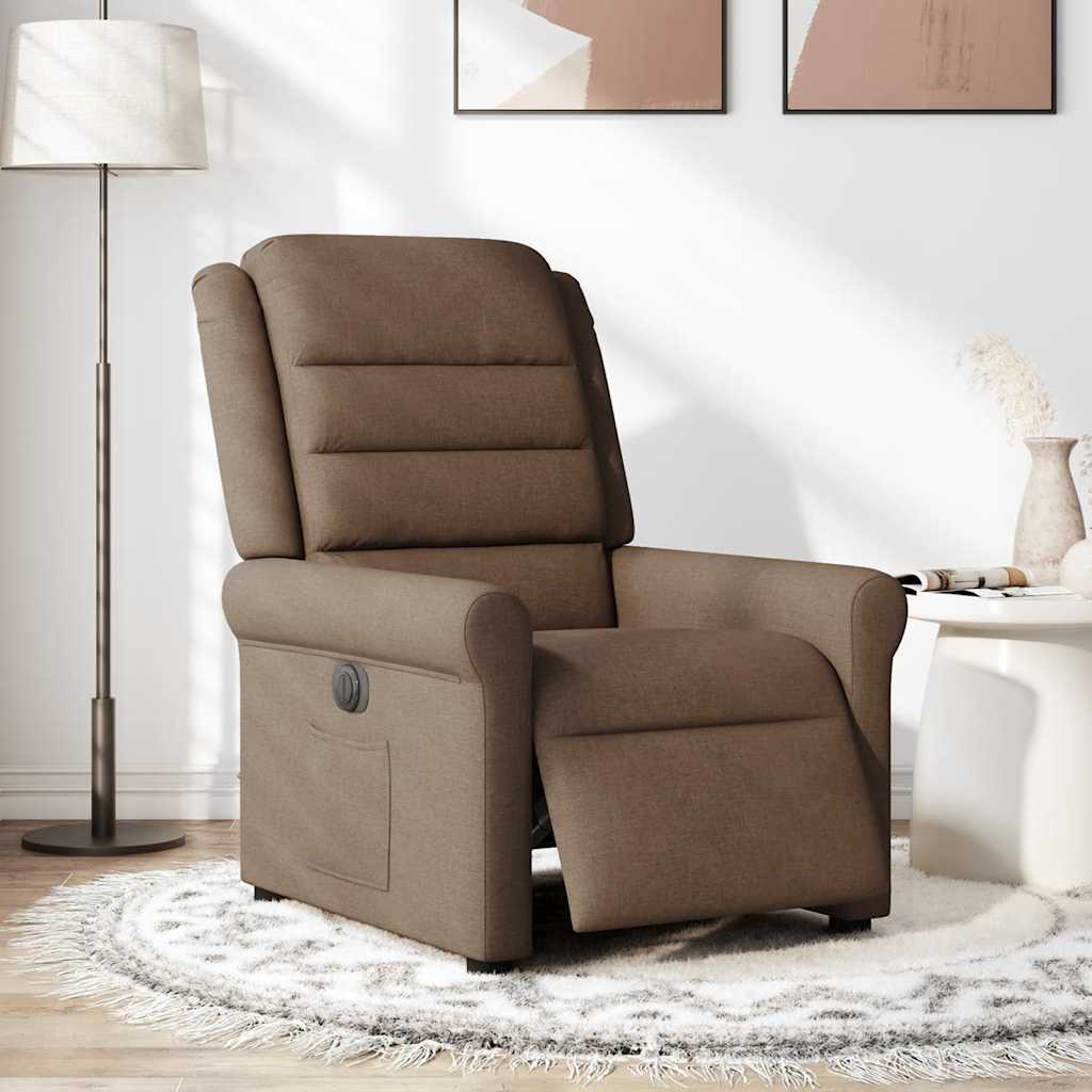 Fauteuil inclinable électrique Marron Tissu - XIOS