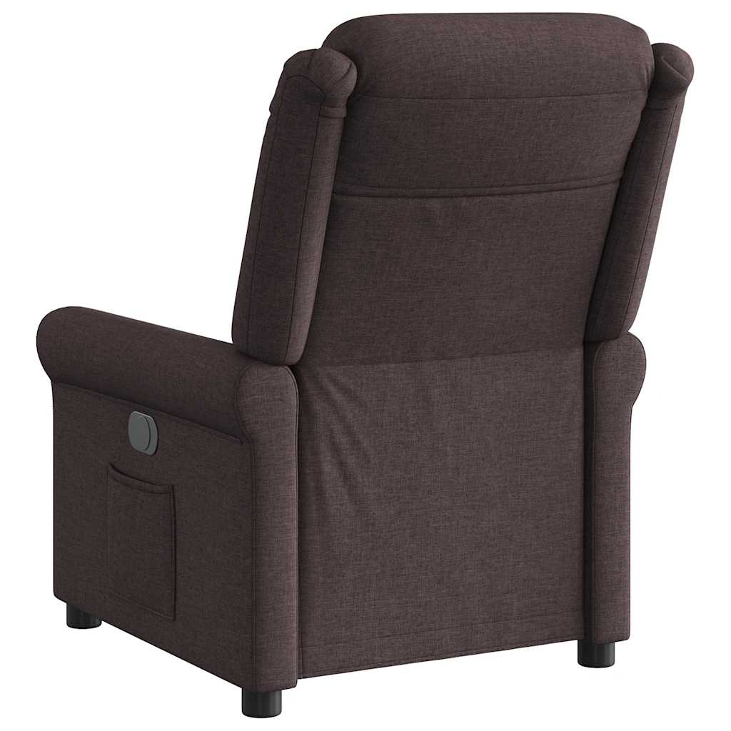 Fauteuil inclinable électrique Marron foncé Tissu