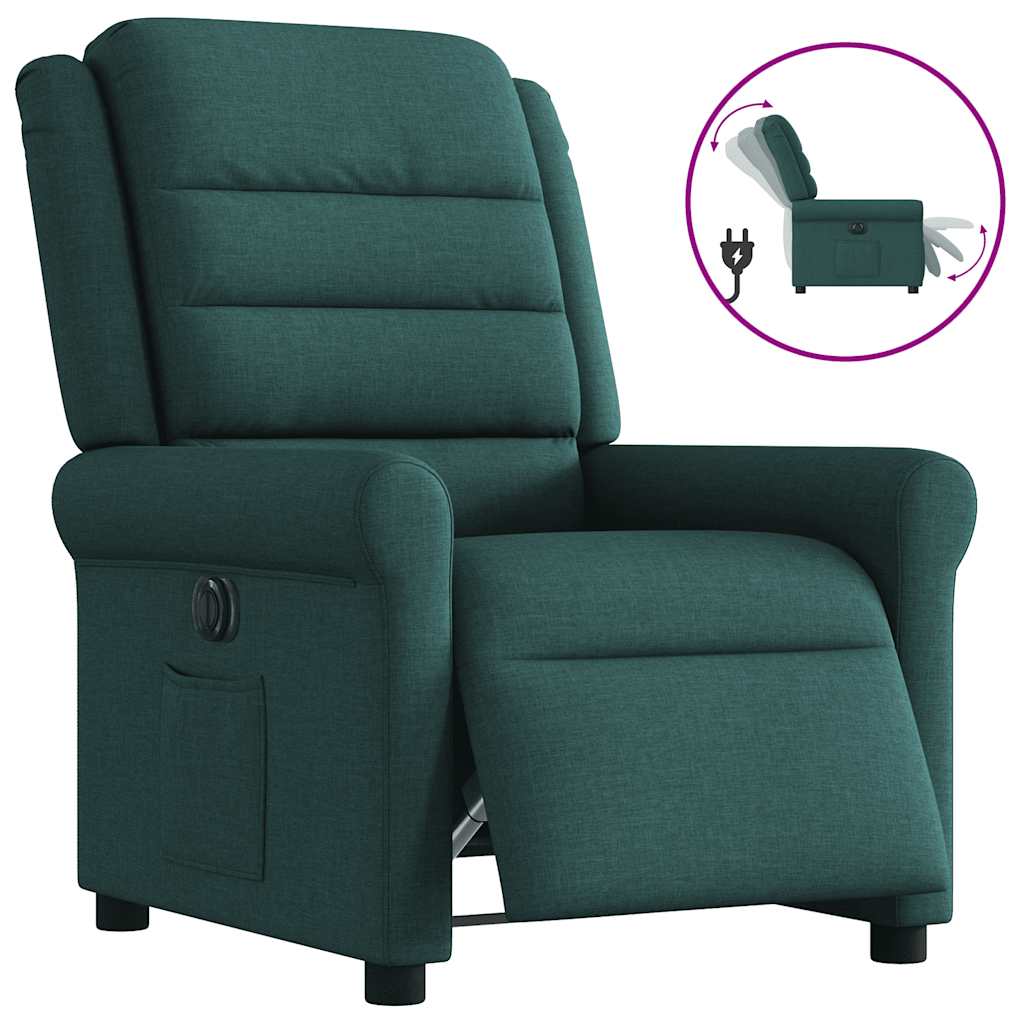 Fauteuil inclinable électrique Vert foncé Tissu - XIOS