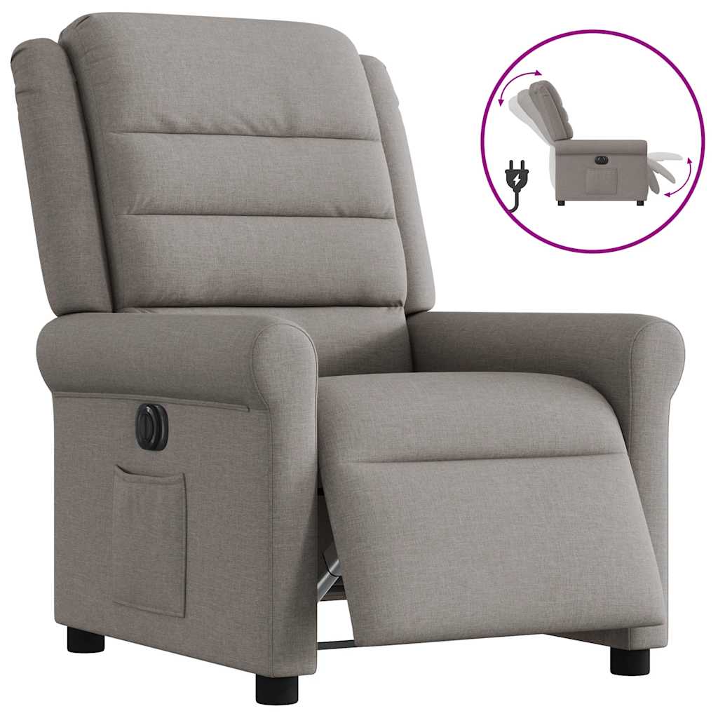 Fauteuil inclinable électrique Taupe Tissu - XIOS