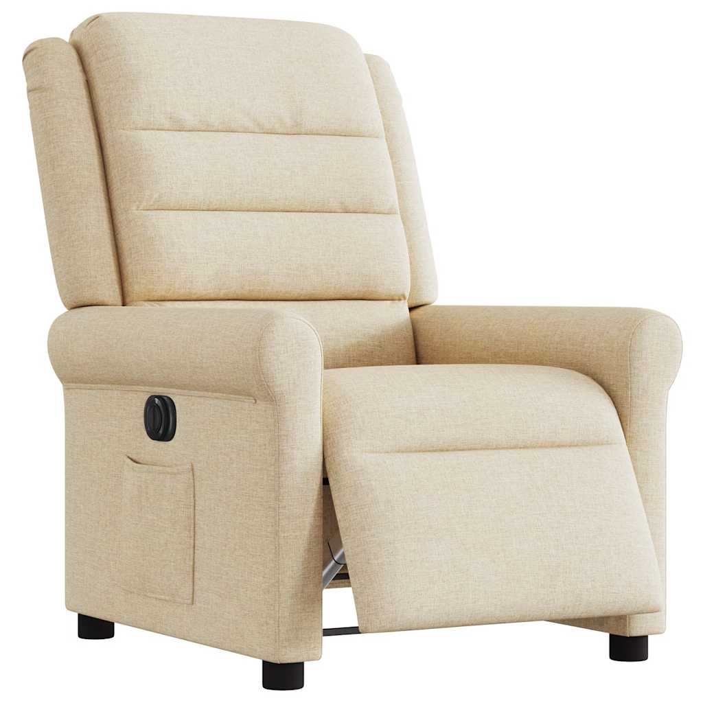 Fauteuil inclinable électrique Crème Tissu - XIOS