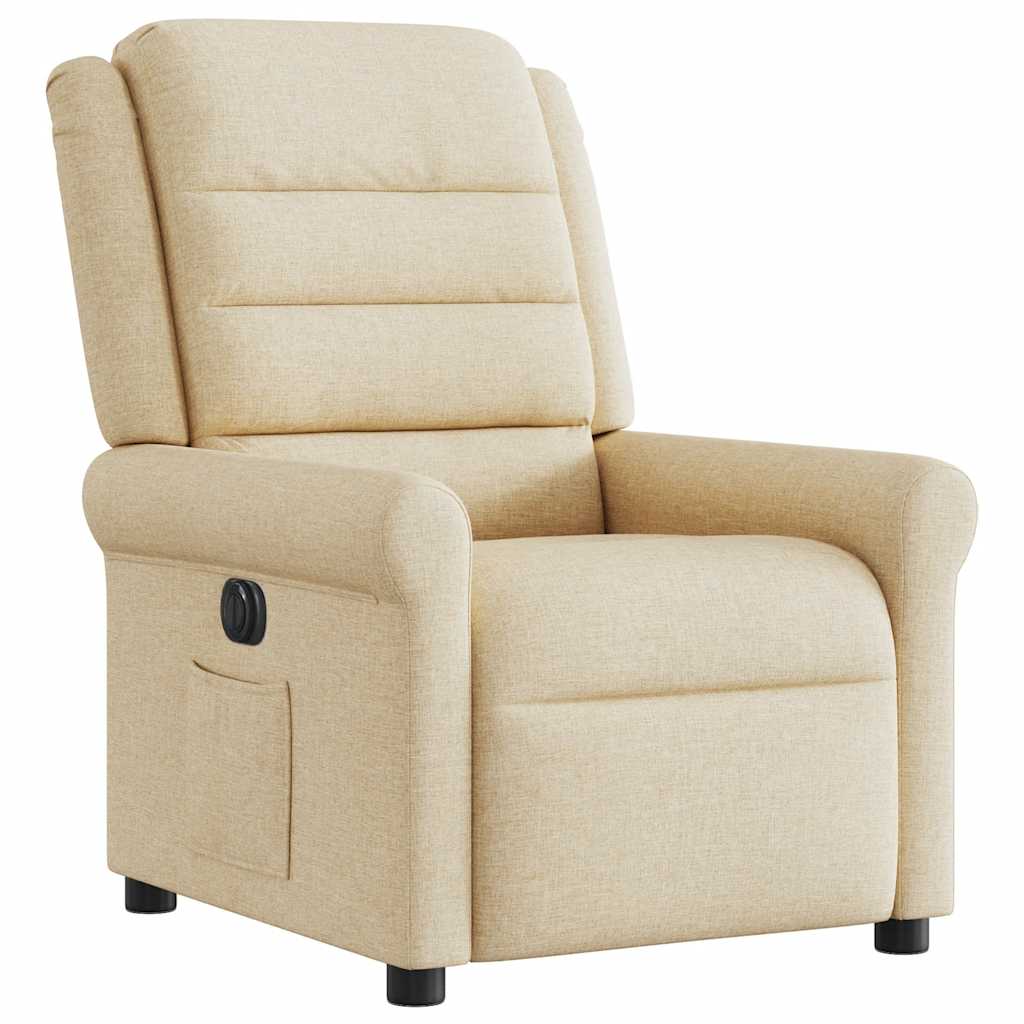 Fauteuil inclinable électrique Crème Tissu - XIOS