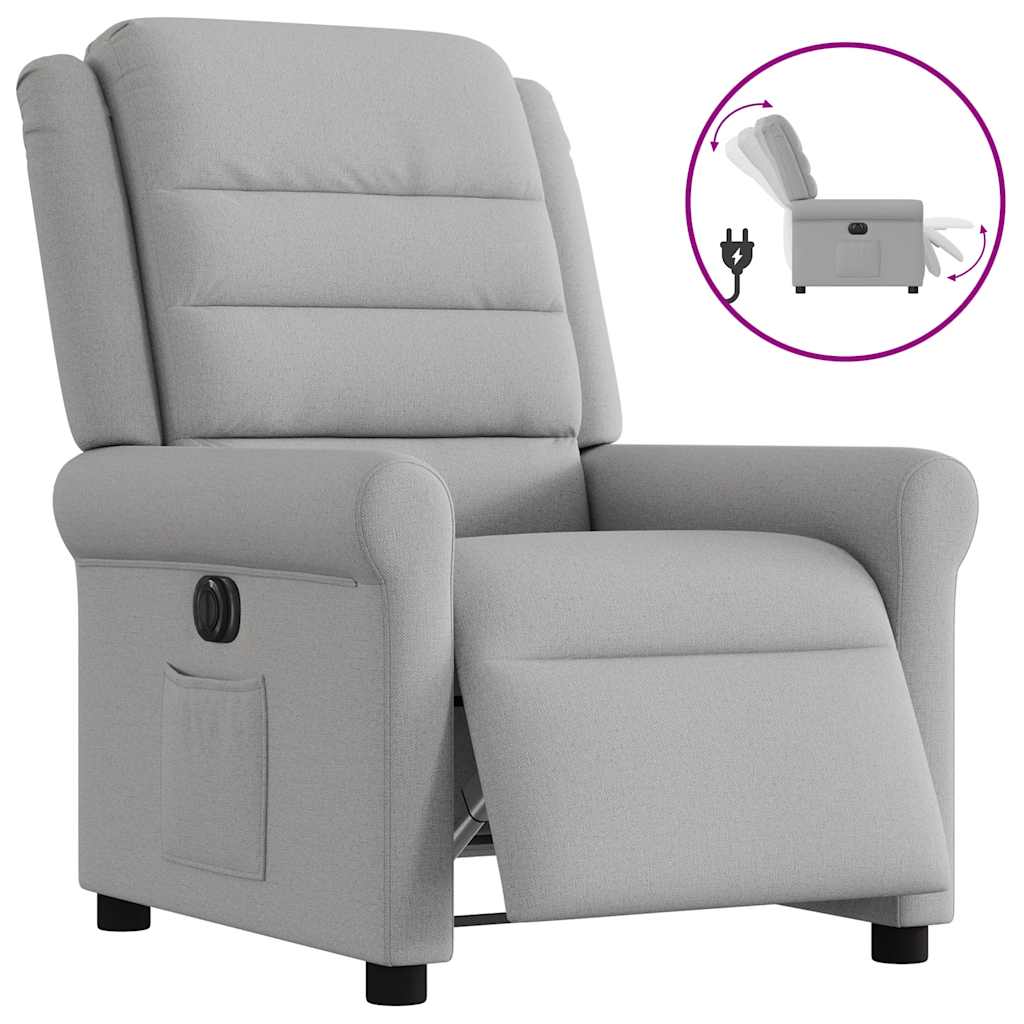 Fauteuil inclinable électrique gris nuage tissu - XIOS