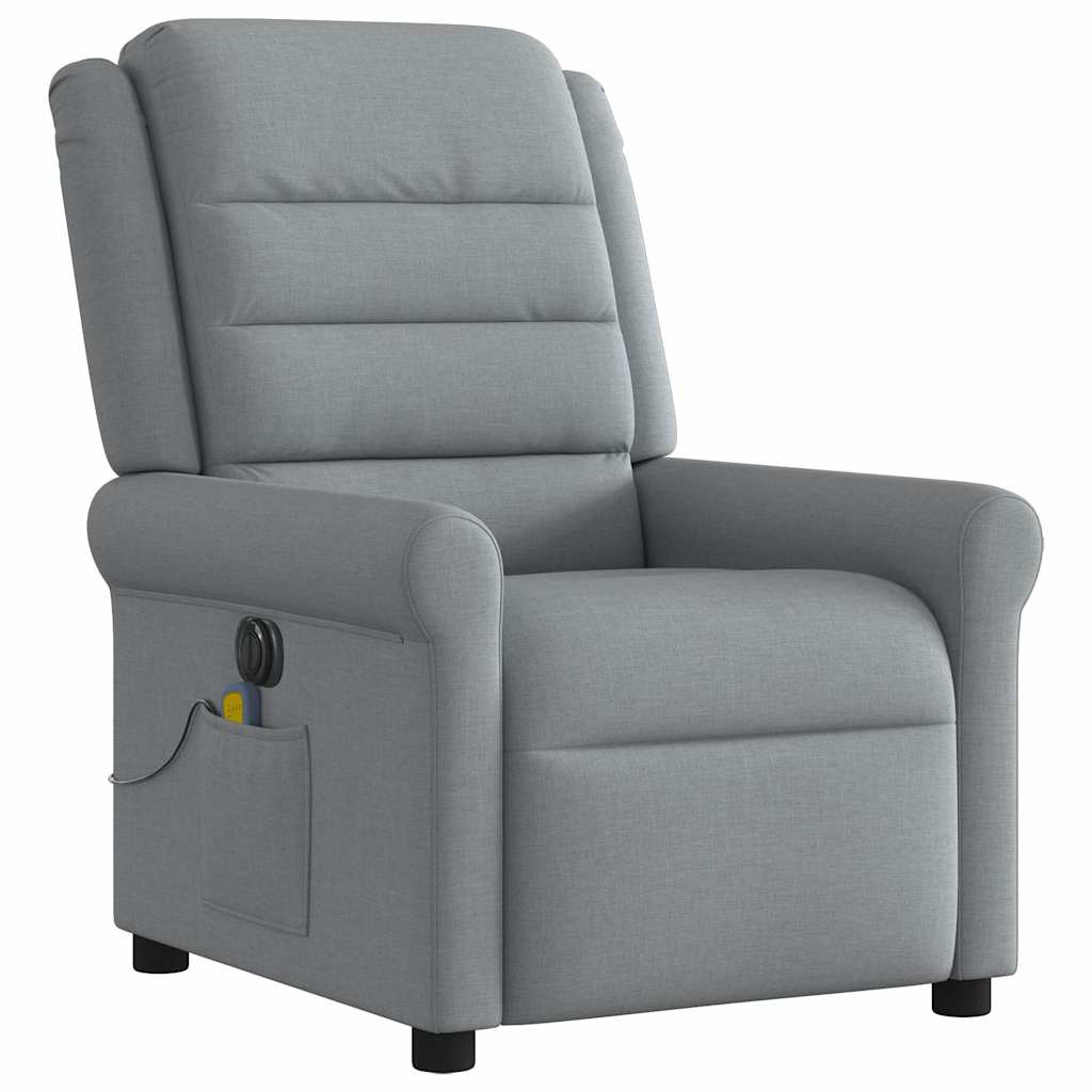 Fauteuil de massage inclinable électrique gris clair tissu - XIOS
