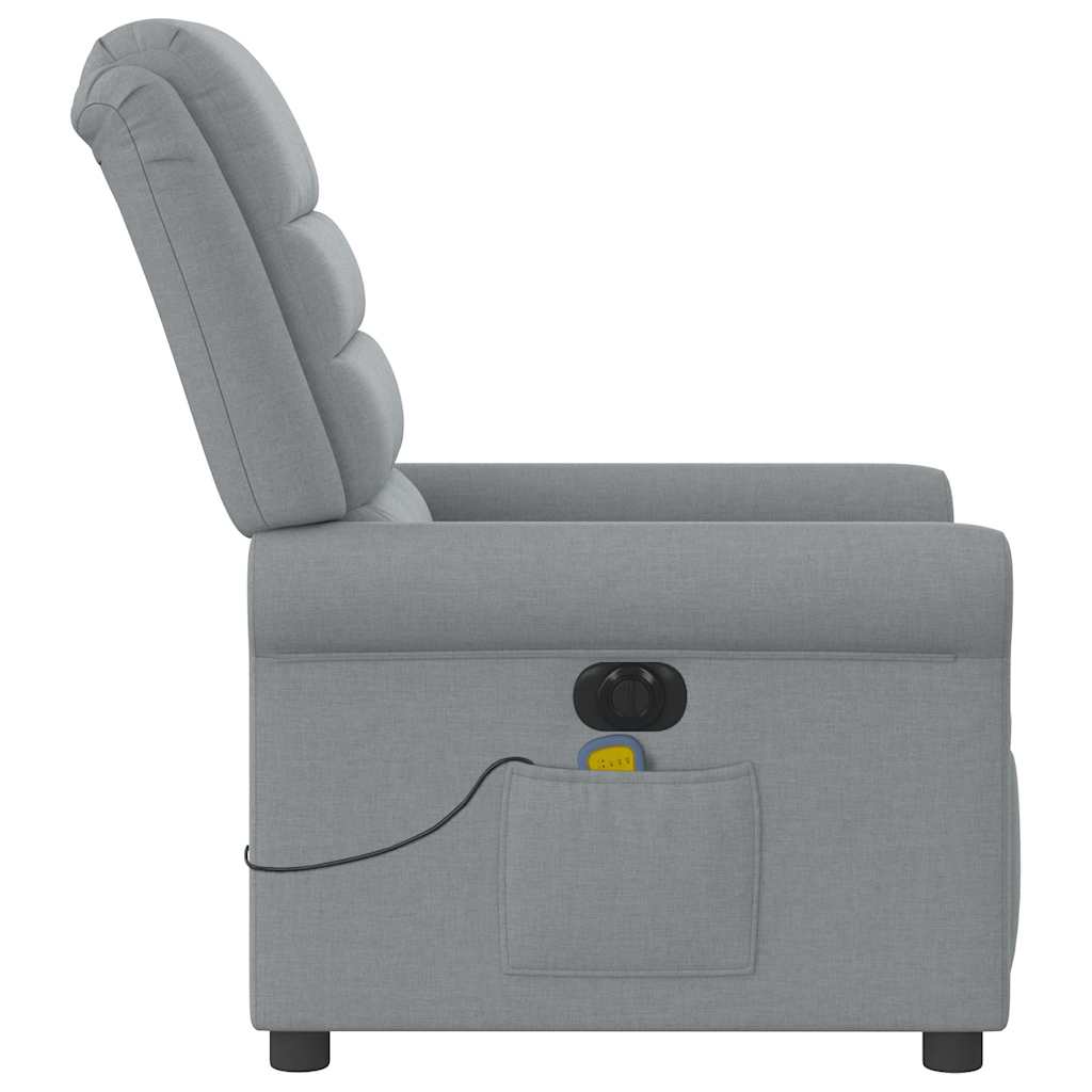 Fauteuil de massage inclinable électrique gris clair tissu - XIOS