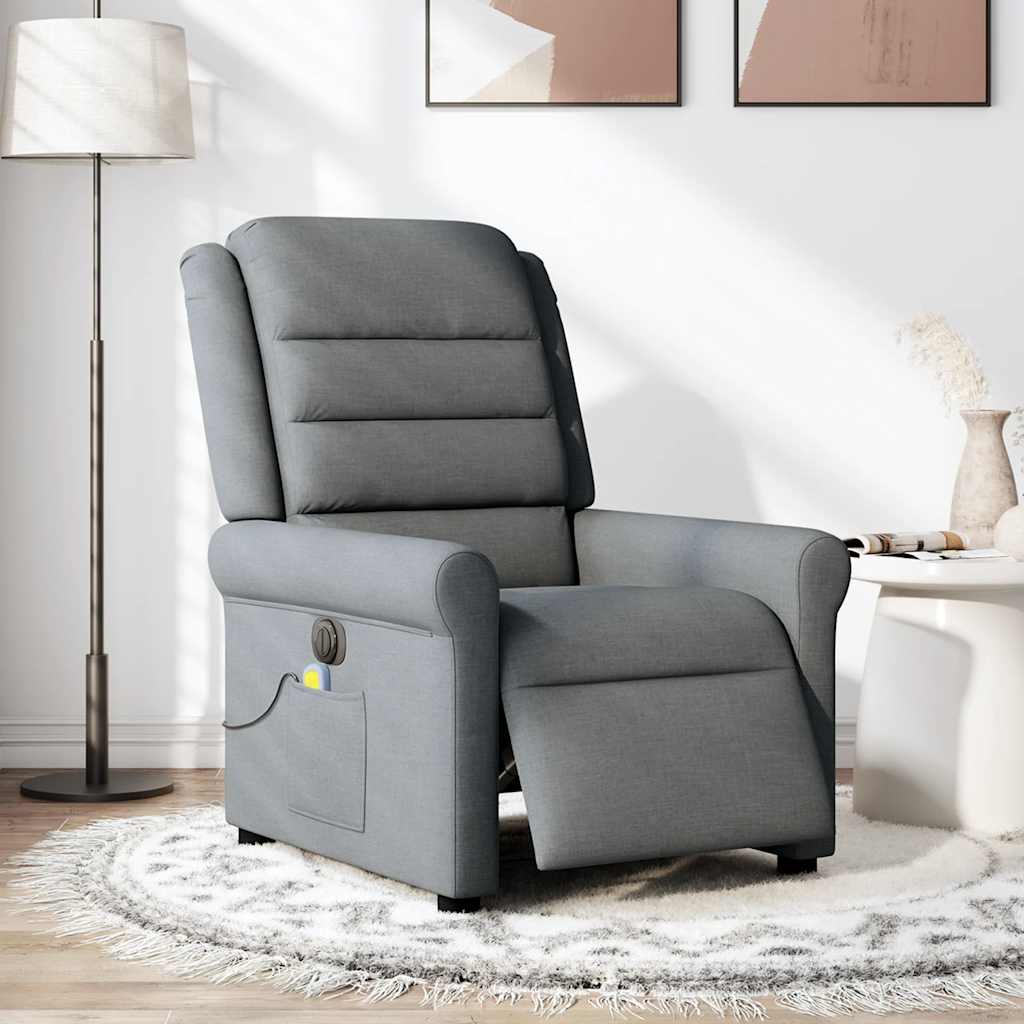 Fauteuil inclinable de massage électrique gris foncé tissu - XIOS