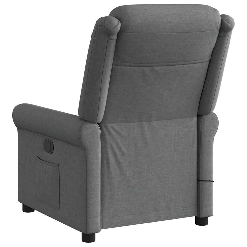 Fauteuil inclinable de massage électrique gris foncé tissu - XIOS