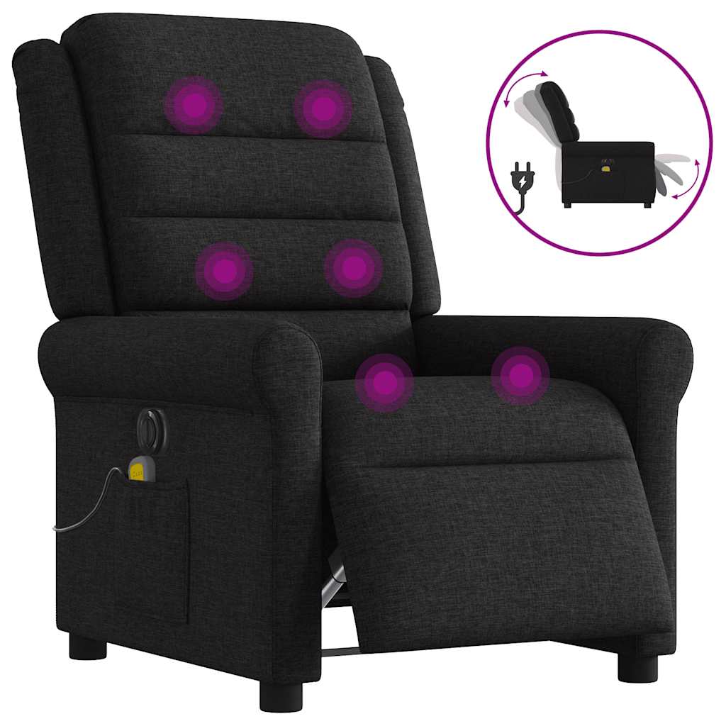 Fauteuil de massage inclinable électrique Noir Tissu - XIOS