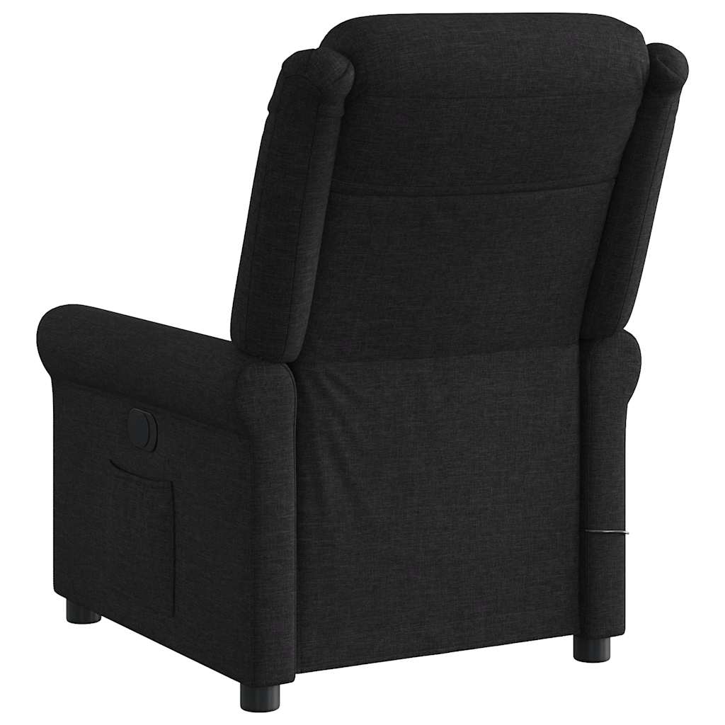 Fauteuil de massage inclinable électrique Noir Tissu