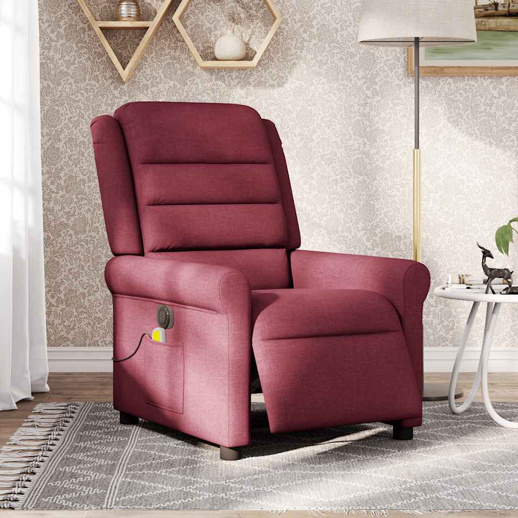 Fauteuil de massage inclinable électrique Rouge bordeaux Tissu - XIOS