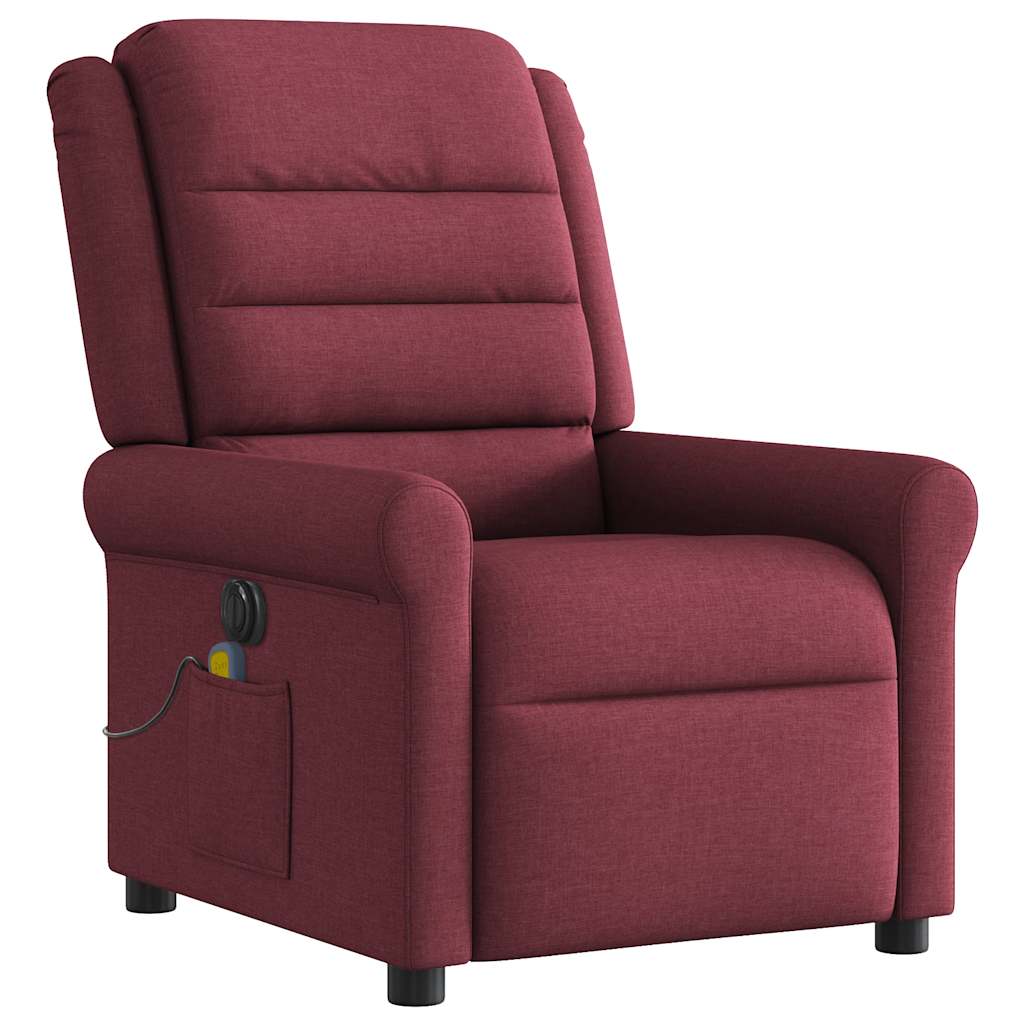 Fauteuil de massage inclinable électrique Rouge bordeaux Tissu - XIOS