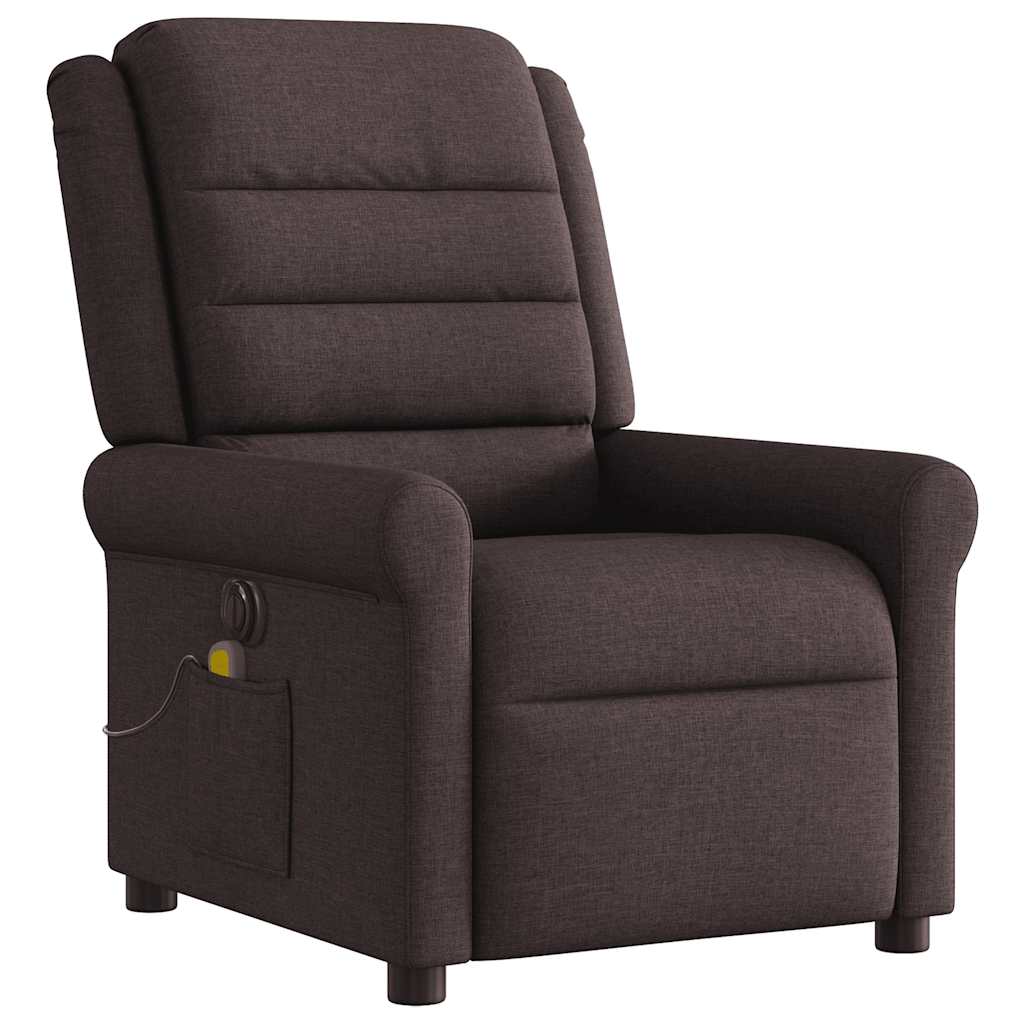 Fauteuil de massage inclinable électrique Marron foncé Tissu - XIOS