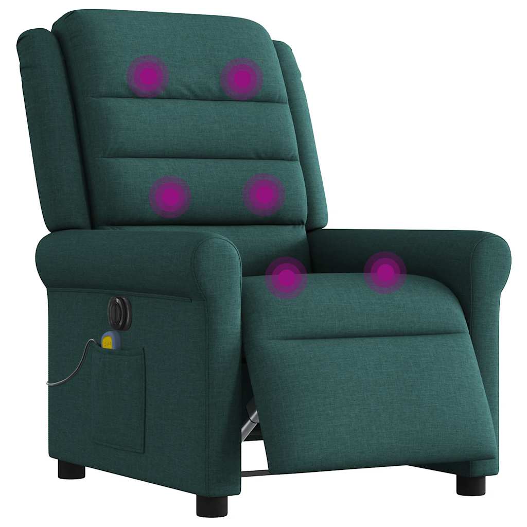 Fauteuil de massage inclinable électrique Vert foncé Tissu - XIOS