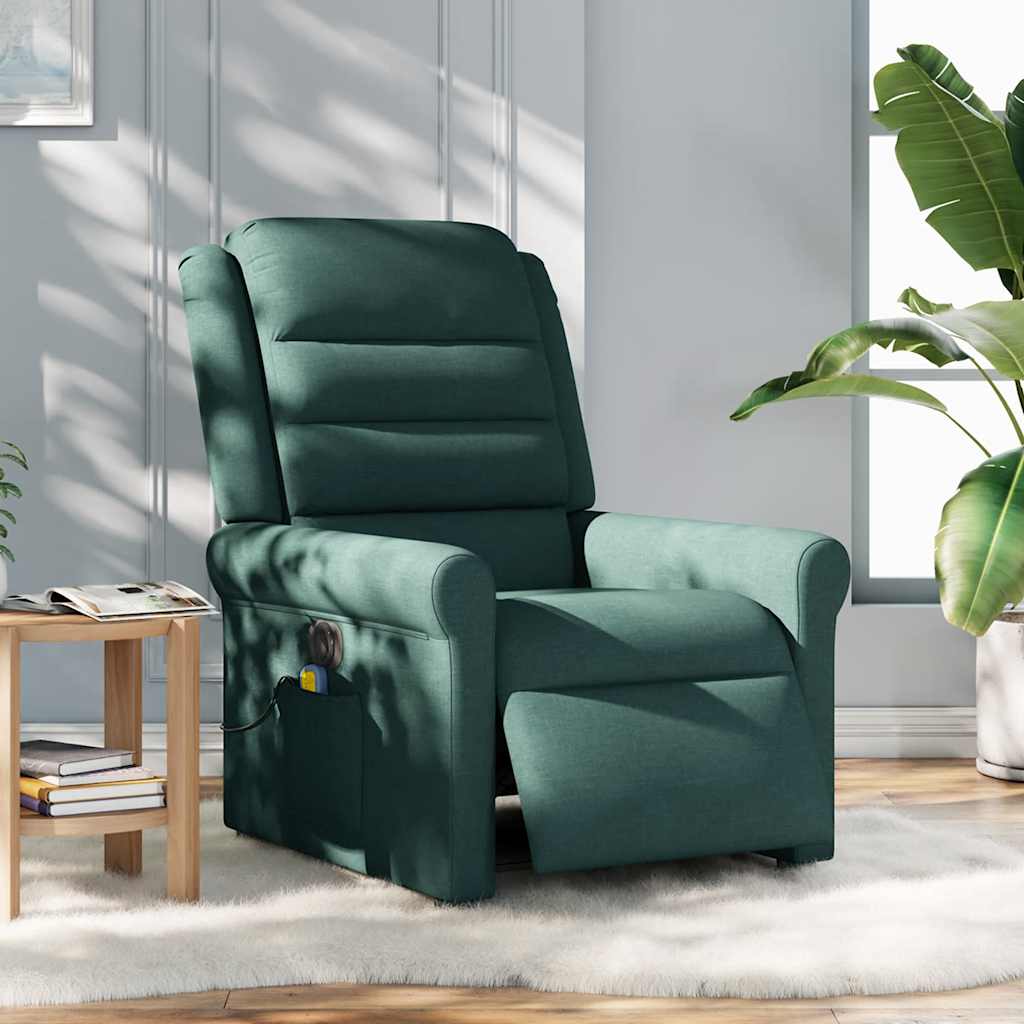 Fauteuil de massage inclinable électrique Vert foncé Tissu - XIOS