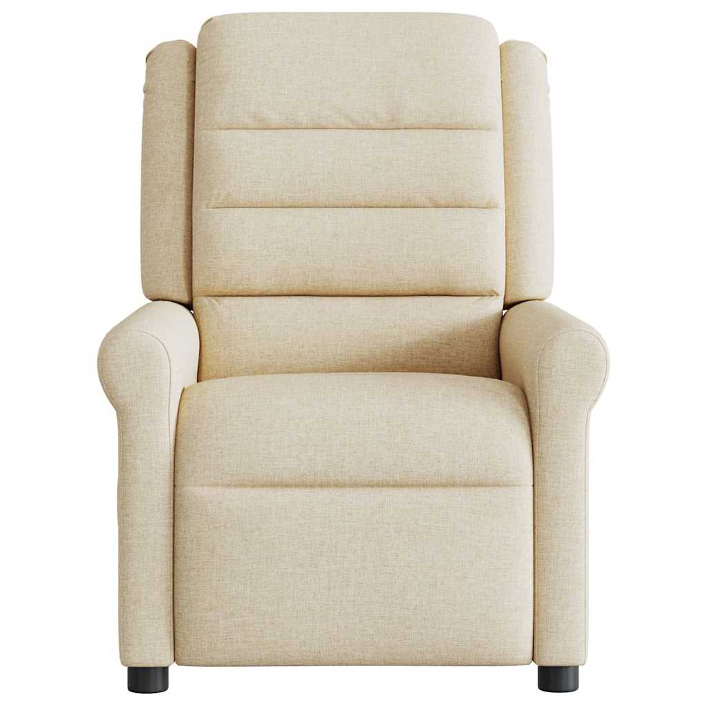 Fauteuil inclinable de massage électrique crème tissu - XIOS