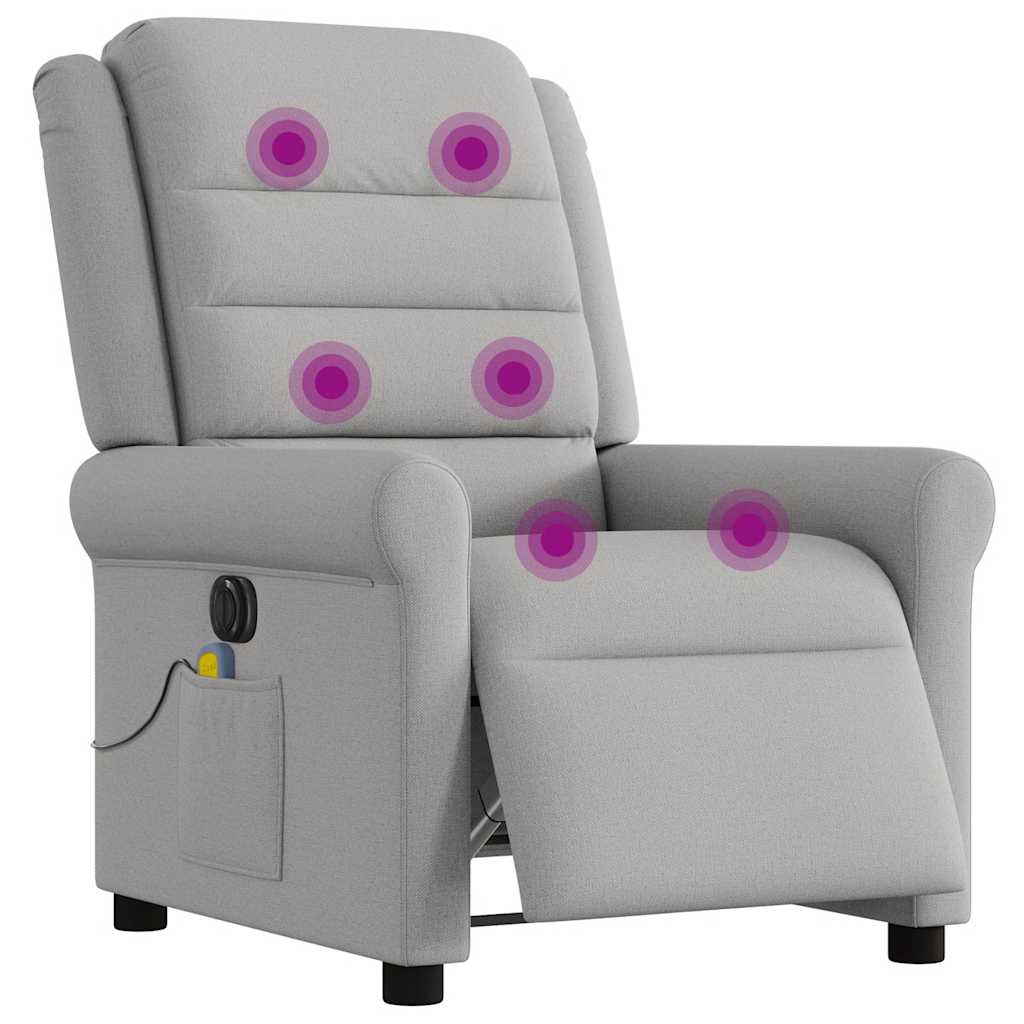 Fauteuil de massage inclinable électrique gris nuage tissu - XIOS