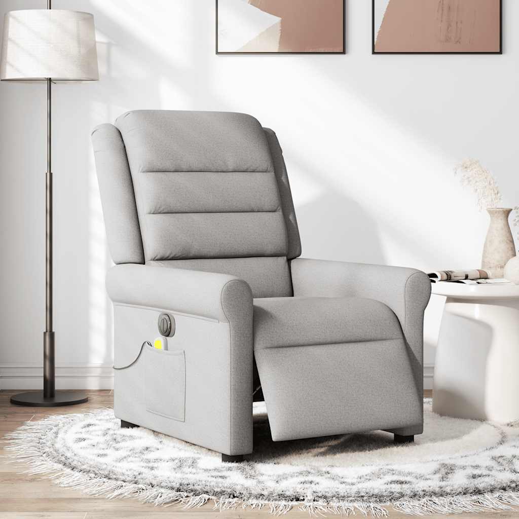 Fauteuil de massage inclinable électrique gris nuage tissu - XIOS