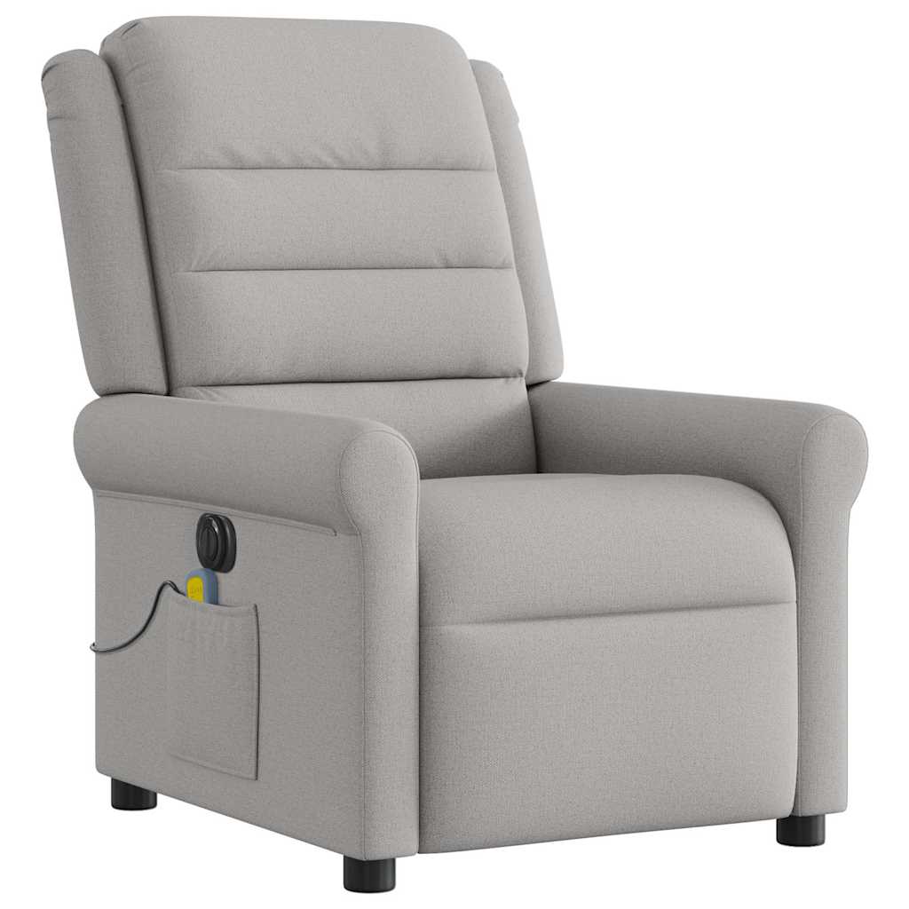 Fauteuil de massage inclinable électrique gris nuage tissu - XIOS