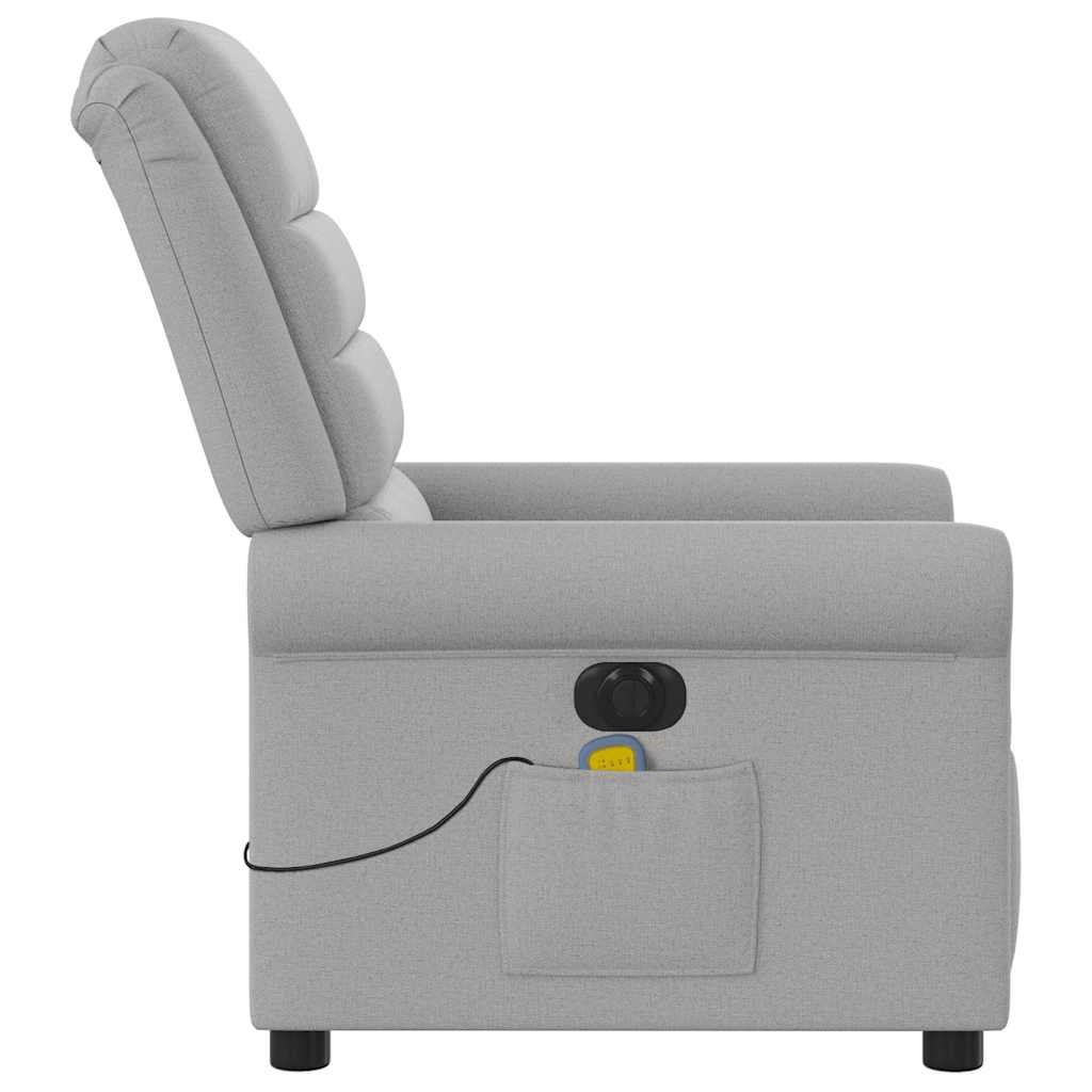 Fauteuil de massage inclinable électrique gris nuage tissu - XIOS