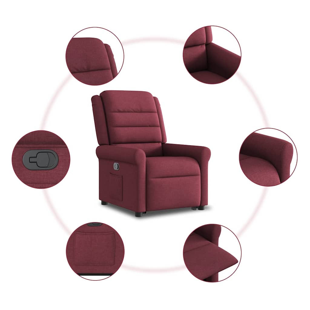 Fauteuil inclinable rouge bordeaux tissu - XIOS