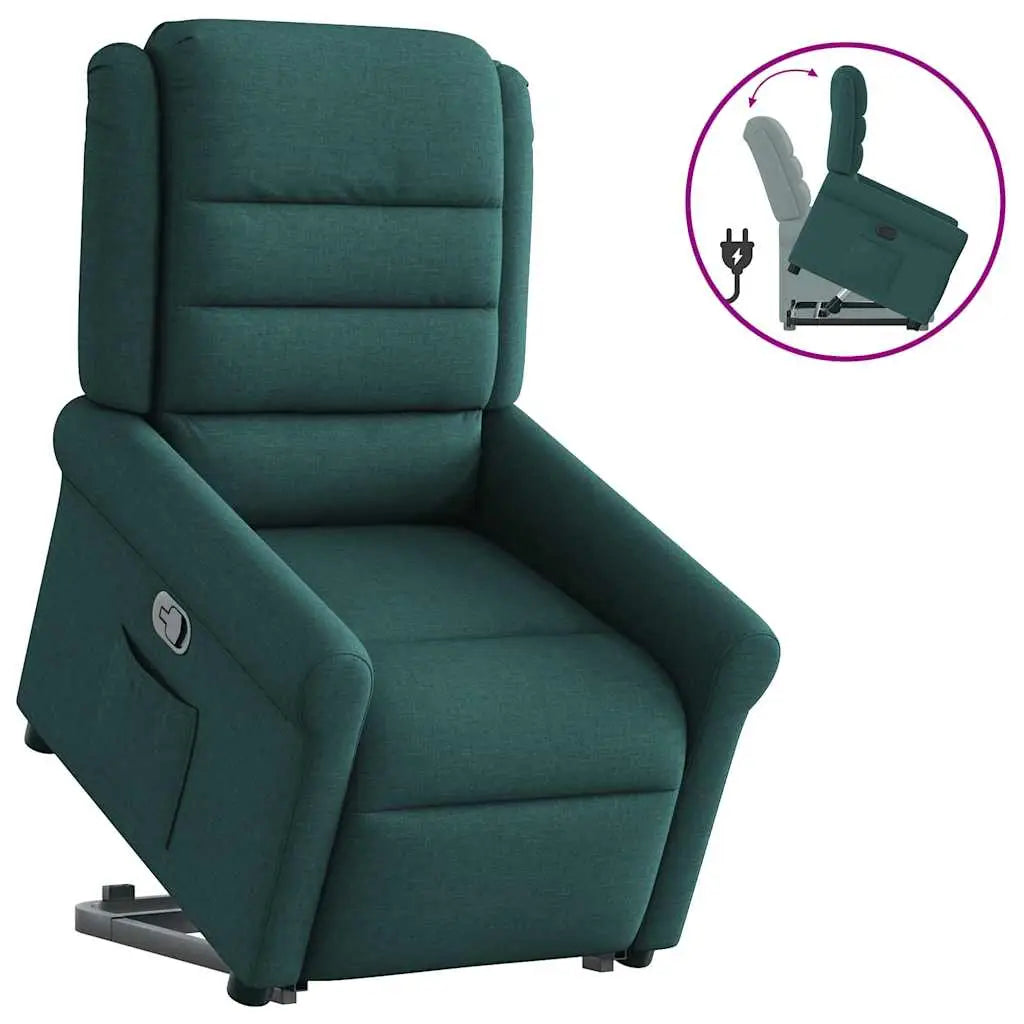 Fauteuil inclinable vert foncé tissu - XIOS
