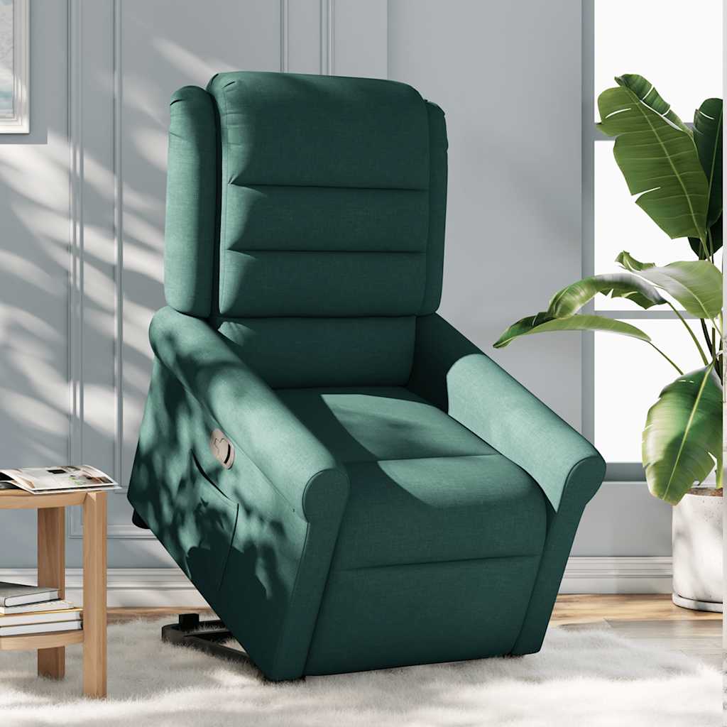 Fauteuil inclinable vert foncé tissu - XIOS