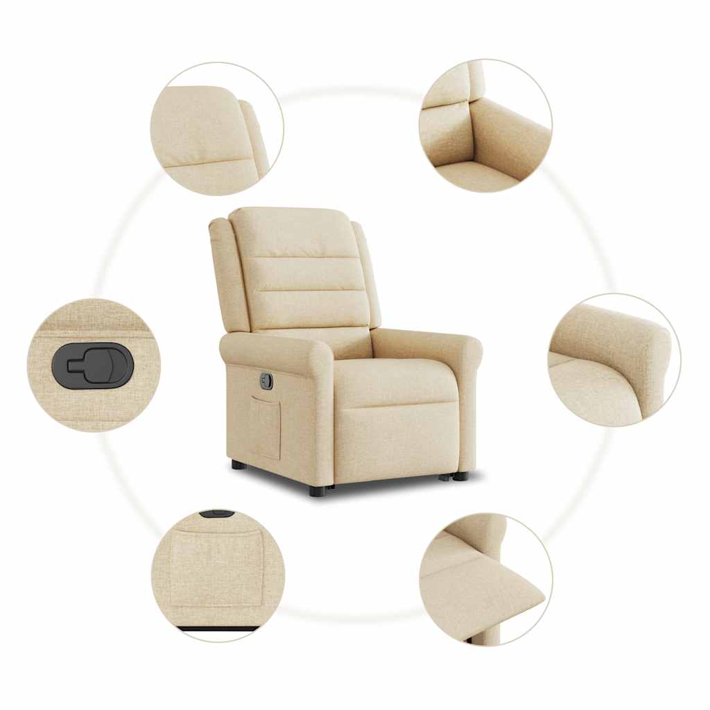 Fauteuil inclinable Crème Tissu - XIOS