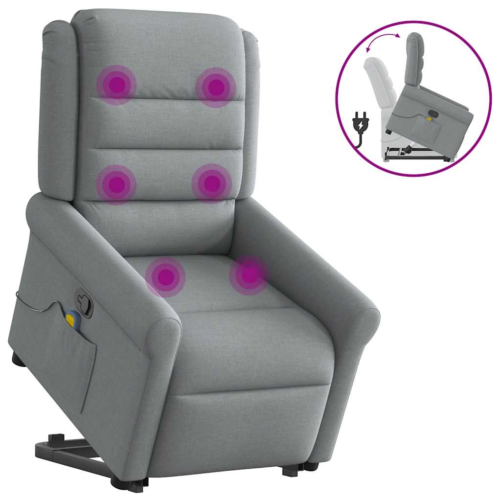 Fauteuil de massage inclinable Gris clair Tissu - XIOS