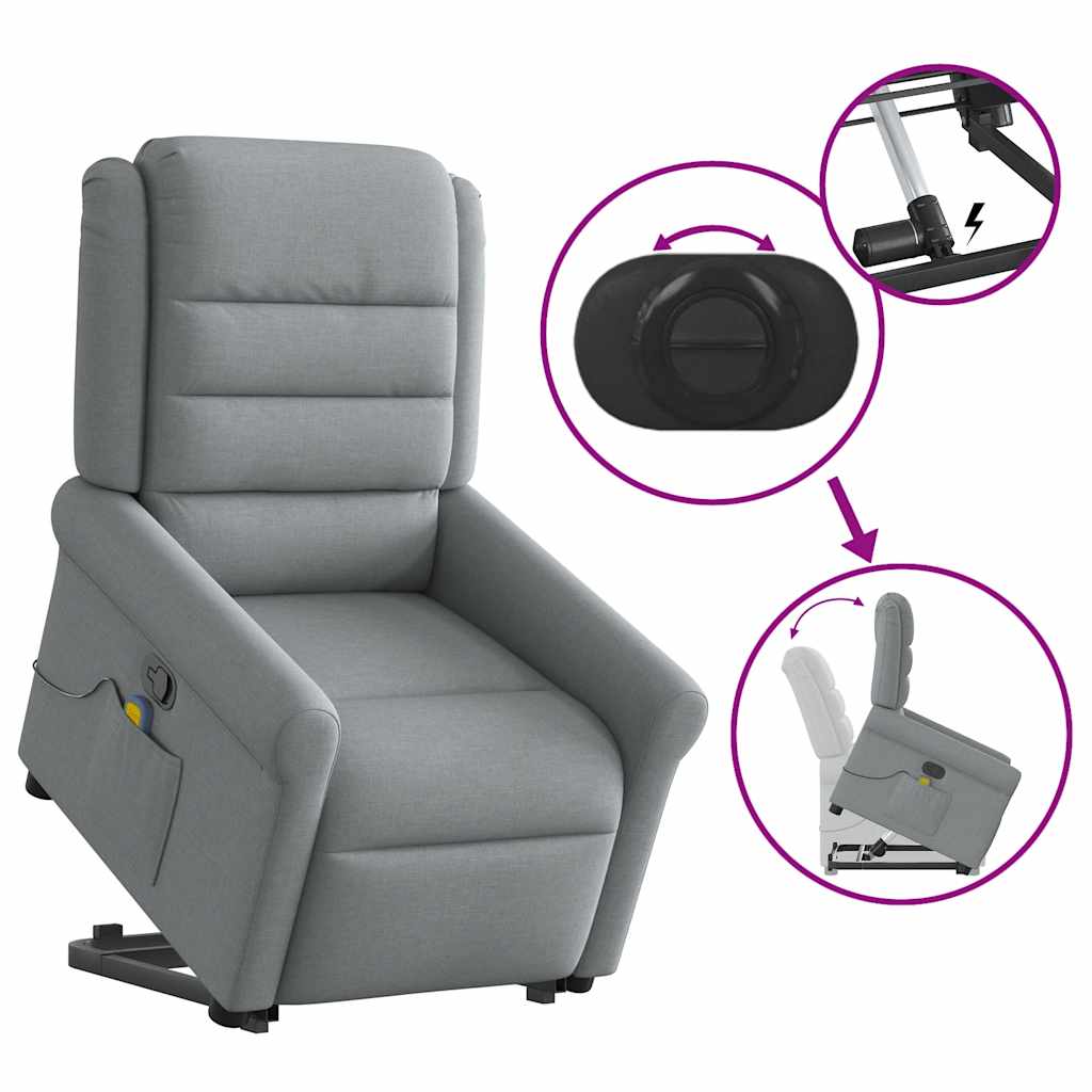 Fauteuil de massage inclinable Gris clair Tissu - XIOS