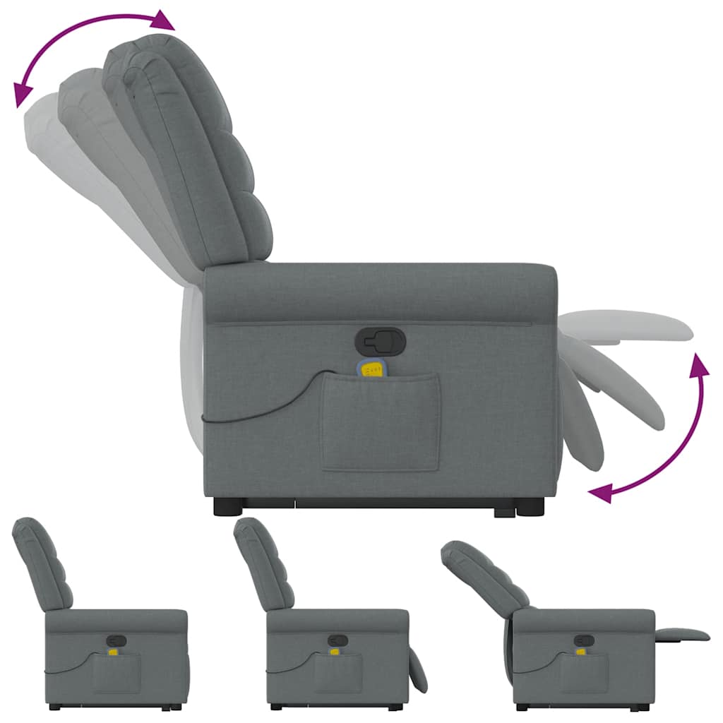 Fauteuil de massage inclinable Gris foncé Tissu - XIOS