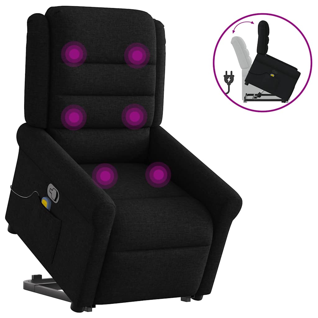 Fauteuil de massage inclinable Noir Tissu - XIOS