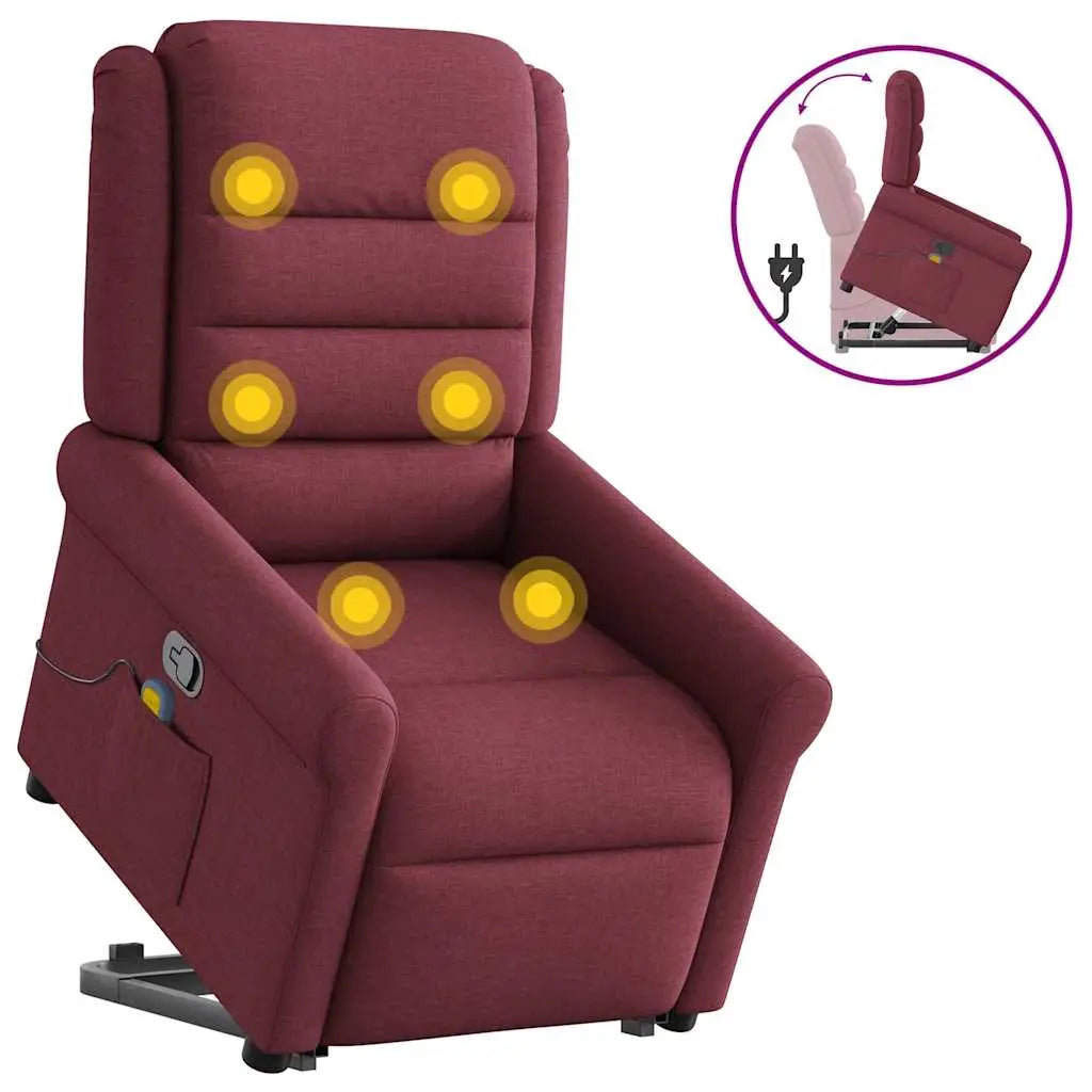 Fauteuil inclinable de massage Rouge bordeaux Tissu - XIOS