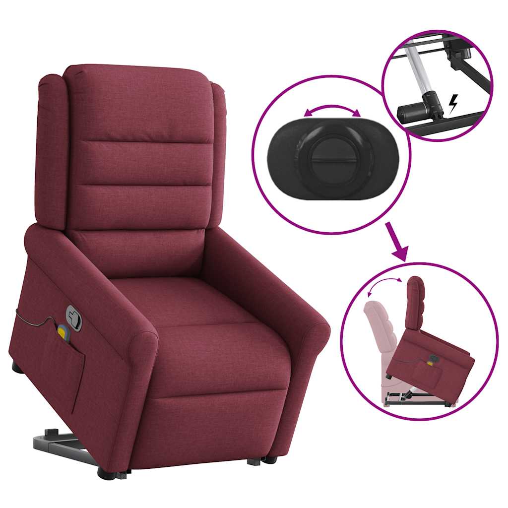 Fauteuil inclinable de massage Rouge bordeaux Tissu - XIOS