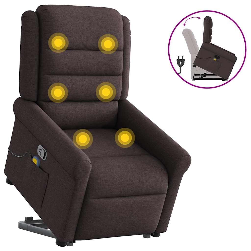 Fauteuil inclinable de massage Marron foncé Tissu - XIOS