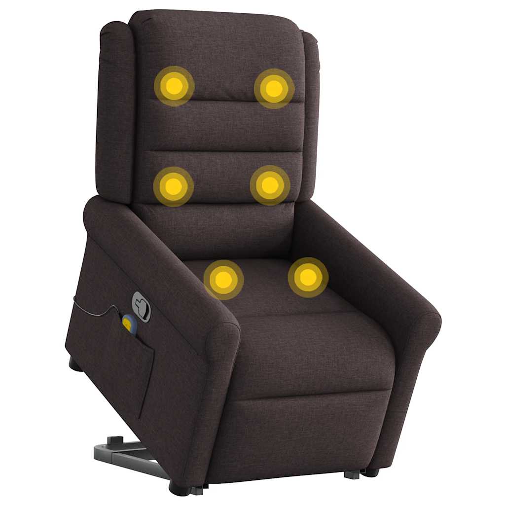Fauteuil inclinable de massage Marron foncé Tissu - XIOS
