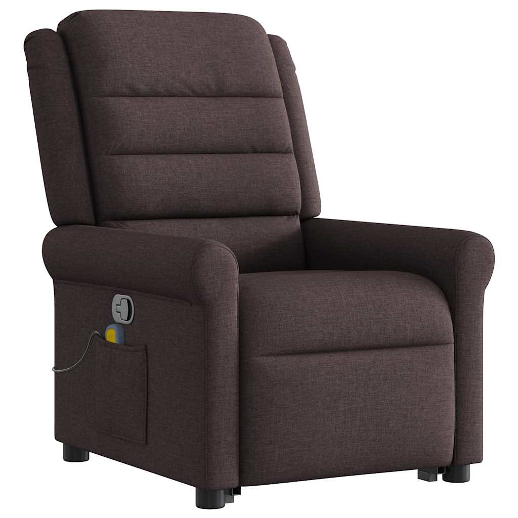 Fauteuil inclinable de massage Marron foncé Tissu - XIOS