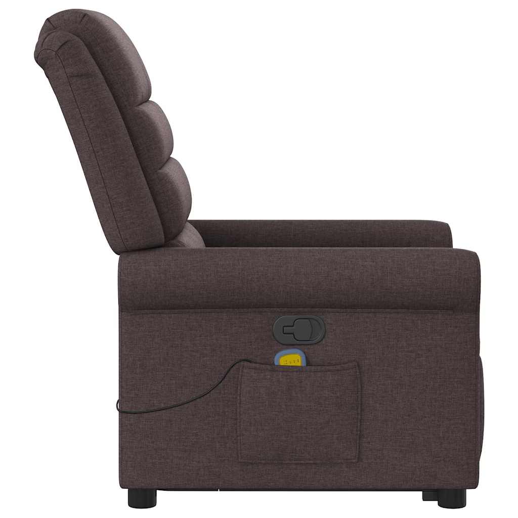 Fauteuil inclinable de massage Marron foncé Tissu - XIOS