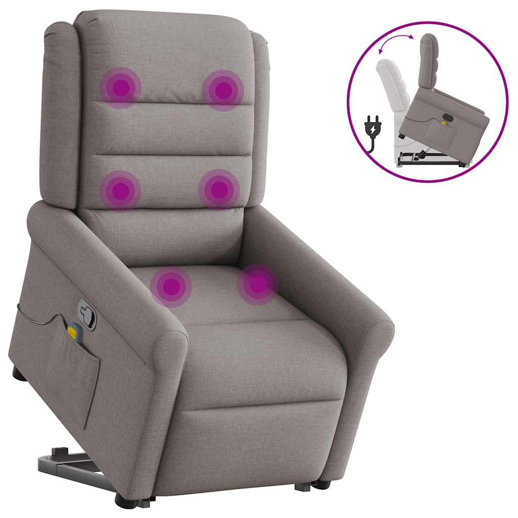 Fauteuil inclinable de massage Taupe Tissu - XIOS