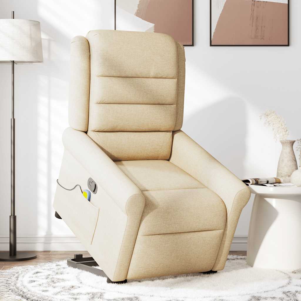 Fauteuil inclinable de massage Crème Tissu - XIOS
